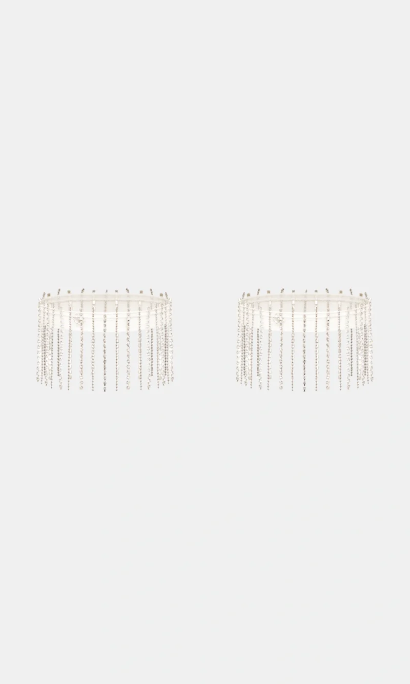 Біла вуаль та срібло з камінням Swarovski